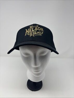 OTTO Black Cap with Gold Willie Nelson and Family Embroidery